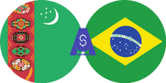 Exchange rate Turkmenistani Manat to Brazilian Real