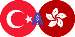 Exchange rate Turkish Lira to Hong kong dollar