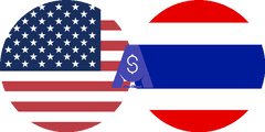 نرخ تبدیل دلار آمریکا به بات تایلند