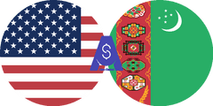 نرخ تبدیل دلار آمریکا به منات ترکمنستان