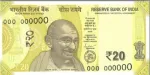 banknote 20 Hindistan Rupisi