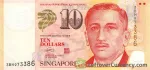 banknote 10 Singapur Doları