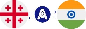 Exchange rate from Georgian Lari to Indian Rupee