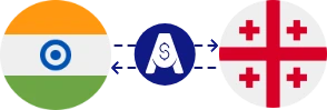 Exchange rate from Indian Rupee to Georgian Lari